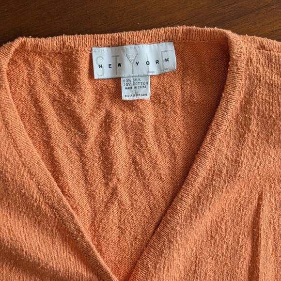 Style New York - Silk Cotton big button lightweight Cardigan - Large - Picture 5 of 5